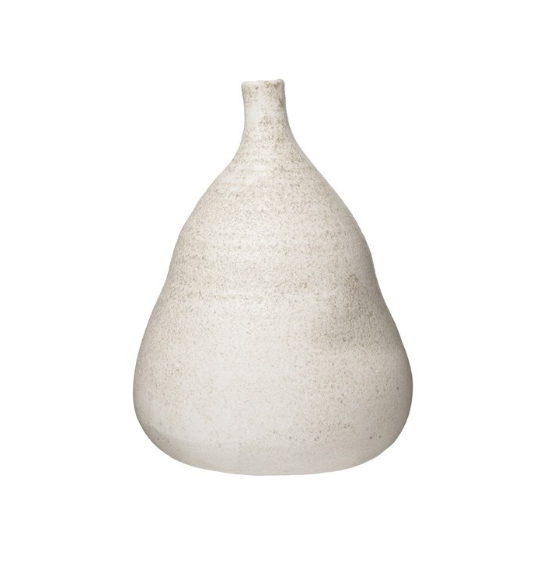 Terra-cotta Vase, Distressed Cream Glaze